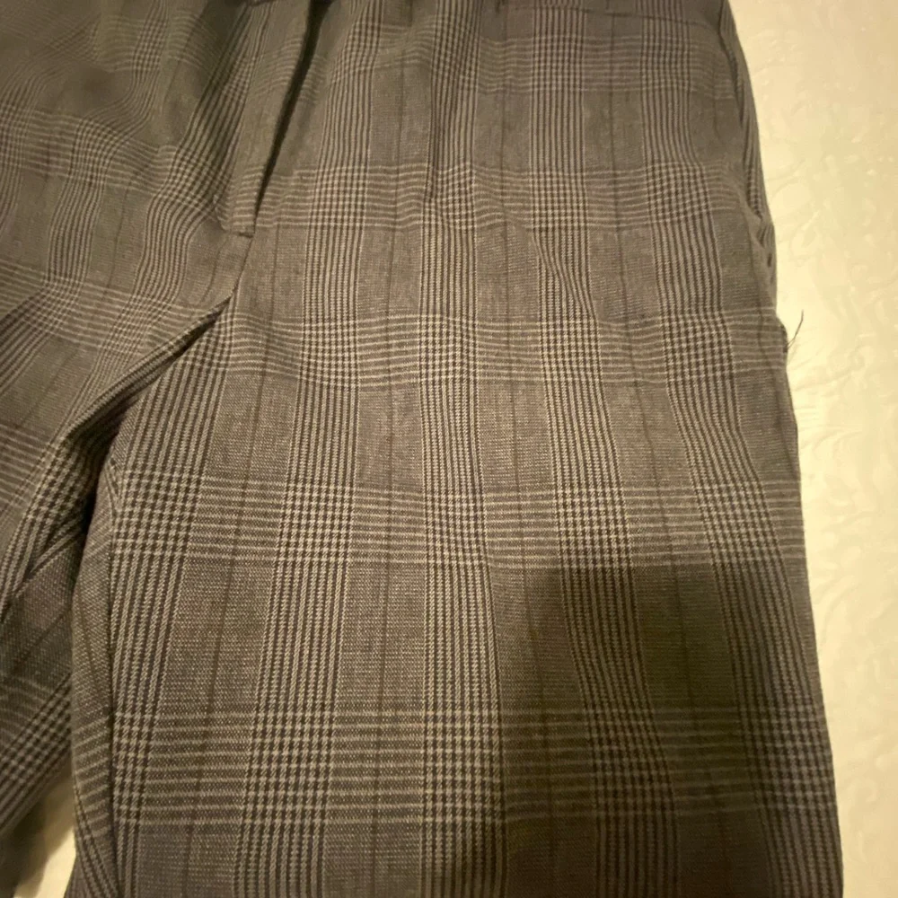 LOFT Glen Plaid Skinny Trousers – Gray Check Work Pant Size 14 - Picture 4 of 5